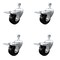 Service Caster 3 Inch SS Soft Rubber Swivel 12mm Threaded Stem Caster Set Total Lock Brake SCC-SSTSTTL20S314-SRS-M1215-4 - alternate 1